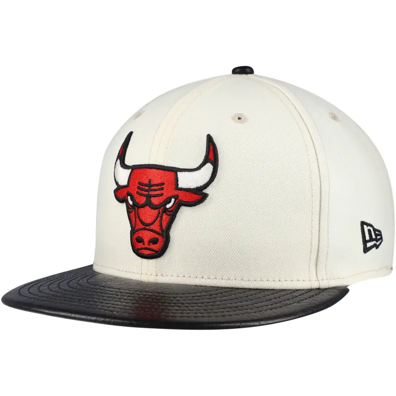 men8217s chicago bulls new era creamblack faux leather visor two-tone 59fifty fitted hat